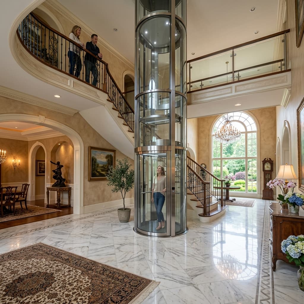 Luxury glass home elevator installation showcasing premium modern design - Gallery View 1