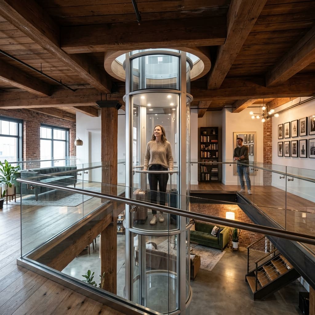 Luxury glass home elevator installation showcasing premium modern design - Gallery View 2