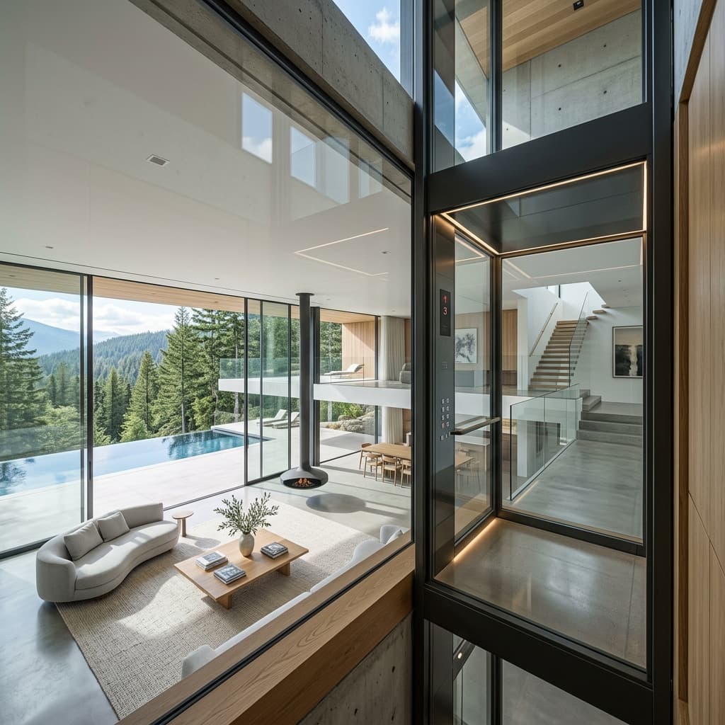 Luxury glass home elevator installation showcasing premium modern design - Gallery View 5